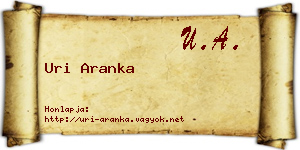 Uri Aranka névjegykártya